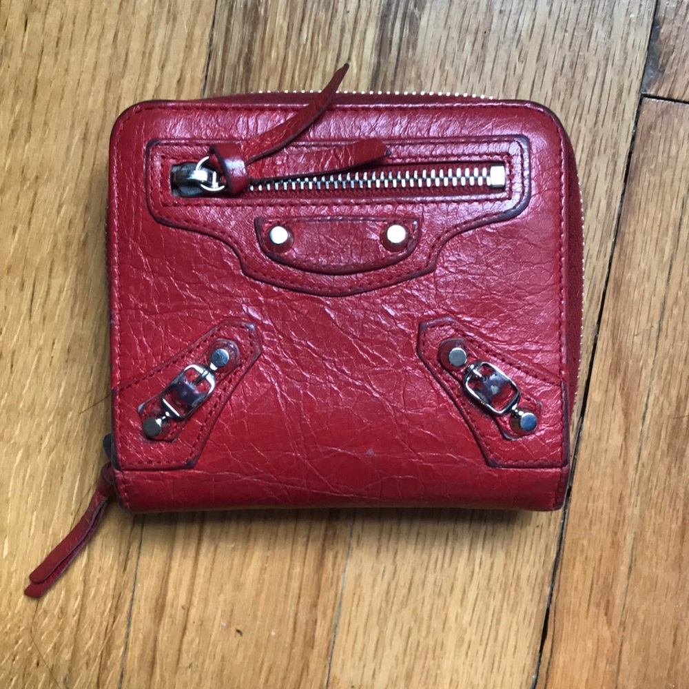 Authentic Balenciaga classic red wallet